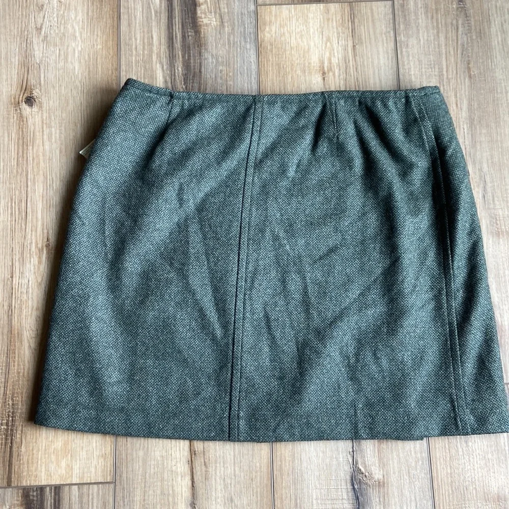 NWT Tommy Hilfiger Olive Tweed Wrap Skirt - Picture 6 of 9